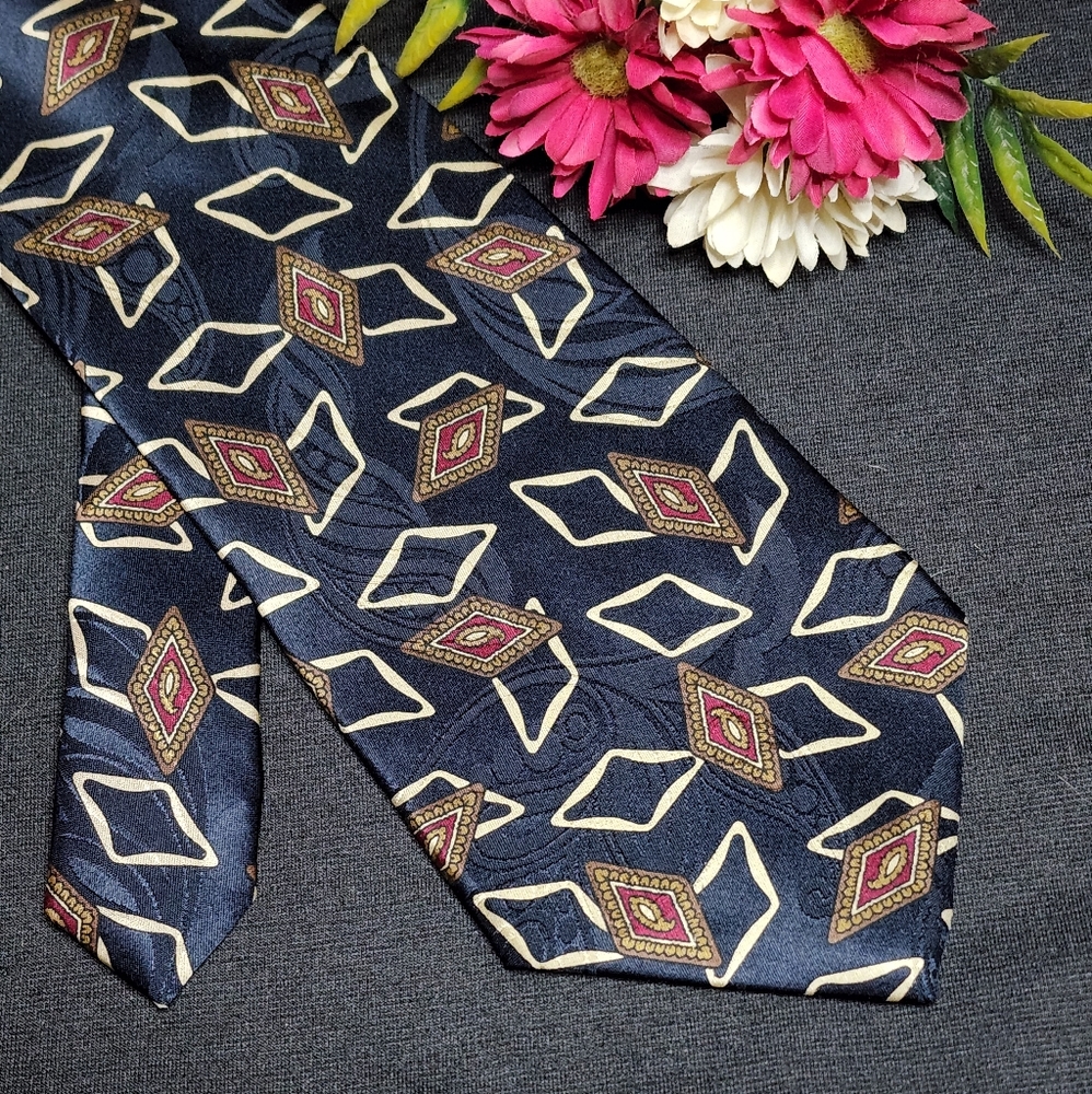 👔 Paul Fredrick Blue Abstract Paisley Tie